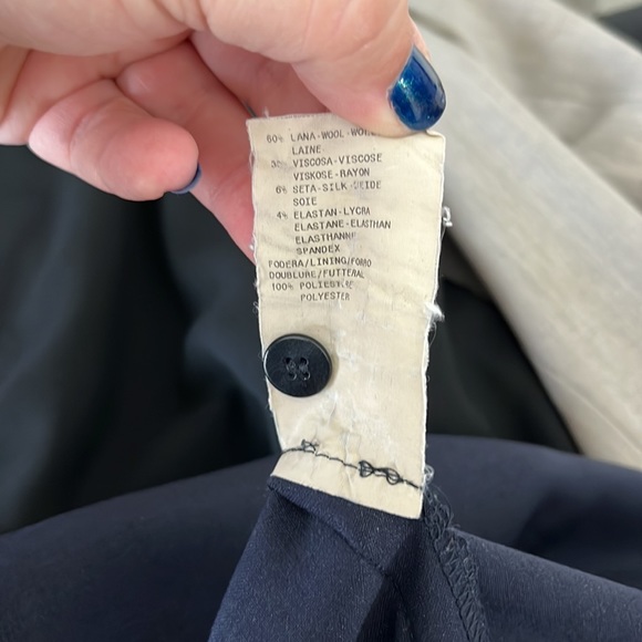 Armani Collezione Silk Wool Stretch Flat Front Side Zip Trousers - Picture 7 of 9